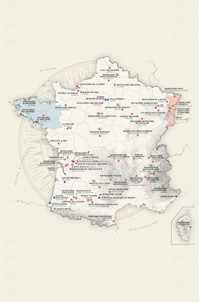 carte de France IG Whisky de France